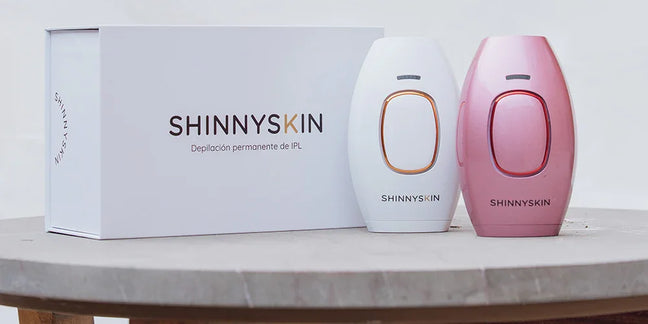 Kit completo de depiladora Shinnyskin IPL, incluyendo accesorios y estuche, listo para el uso