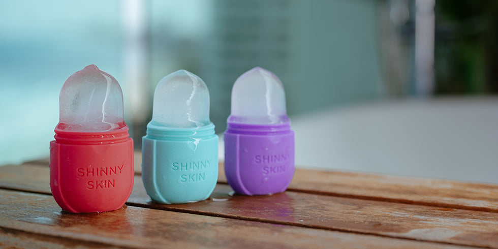 Moldes de hieloterapia facial ShinnySkin para rutina Glass Skin y cuidado de la piel en casa