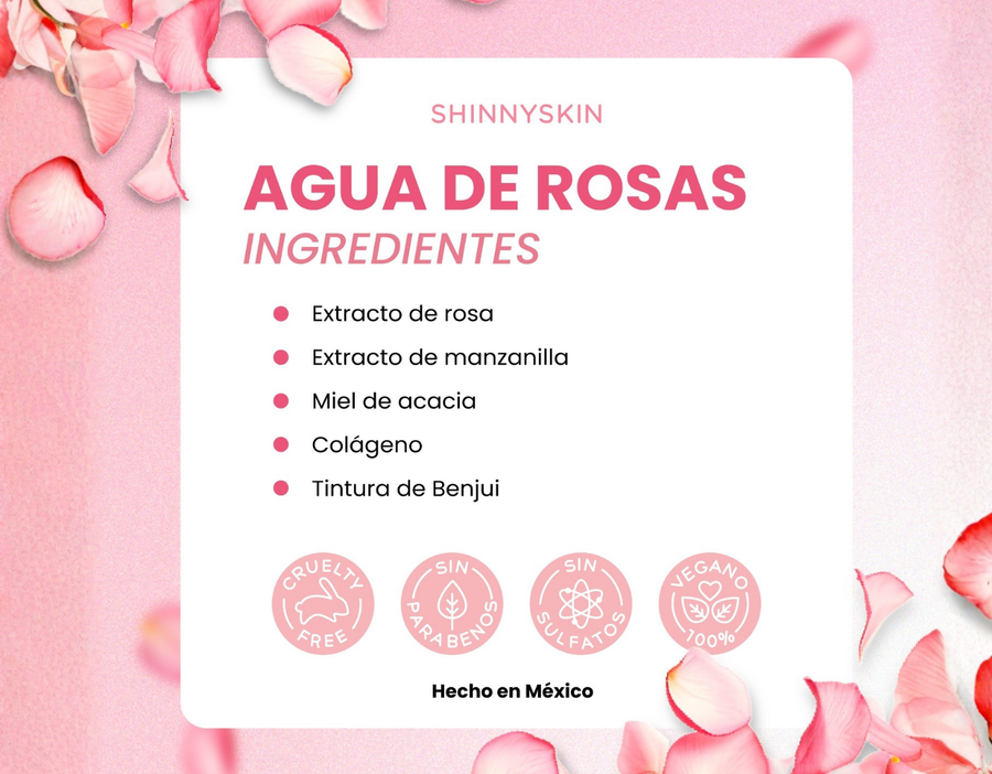 Tónico Post-Depilación de Agua de Rosas - Hidrata y Suaviza