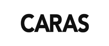 The word 'CARAS' in bold, black letters.